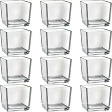 Kit 10 Mini Vasos De Vidro Castiçal Porta Vela De Mesa