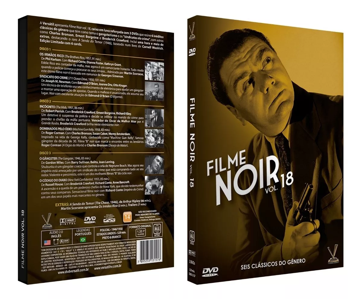 Dvd Filme Noir Vol. 18 - 3 Discos 6 Filmes / Original