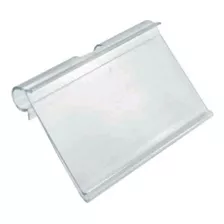 Kit 100 Etiqueta Pvc Porta Preço Display Gancho 7,5cm X4,5cm