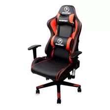 Silla Gamer Ergonómica Checkpoint Con Almohadas Negro Rojo