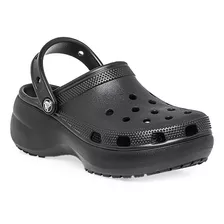 Zueco Crocs Classic Platform Clog Mujer Negra Solo Deportes