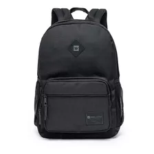 Mochila Masculina Grande Executiva Hang Loose Flat Cor Preto Desenho Do Tecido Lisa