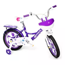 Bicicleta Infantil Aro 16 Unitoys Princess Roxo