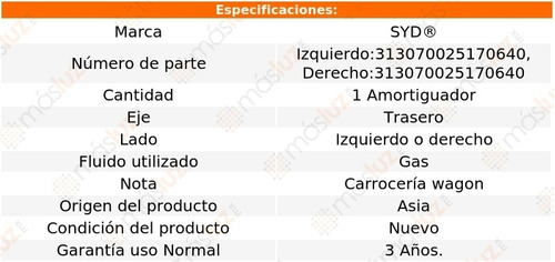 (1) Amortiguador Tra Gas Der O Izq Van Mitsubishi 87/90 Syd Foto 2