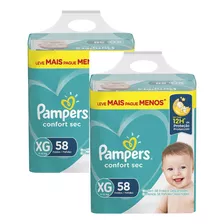 Fraldas Descartável Infantil Pampers Confort Sec Xg Kit C/2