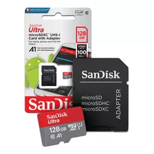 Cartão De Memoria 128gb Micro Sd Ultra 100mb/s C10 Sandisk