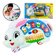 Teclado Musical Infantil Fazendinha Emitem Sons Divertido Cor Teclado Coelho Três Pilhas Aa Pilhas Aa