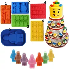 Kit 02 Formas Molde Silicone Peças Lego 2 Bonecos Blocos