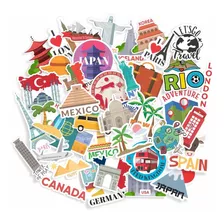 Cartela De Adesivos Turismo Viagem Mundo Travel Stickers Top
