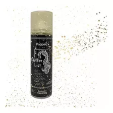 Spray Glitter Popper Dourado Corpo Roupa E Cabelo 1 Unidade