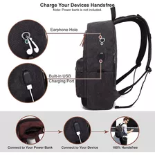 Mochila De Lona Para Laptop, Mochila Escolar Impermeable Con