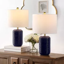 Safavieh Lighting Collection Jace Modern Navy Blue Cera...