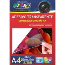 Papel Adesivo A4 Transparente 150g Off Paper 10 Folhas