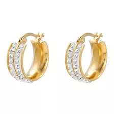 Bellas Arracadas De Oro 24k Lam Cristales Swarovski Tornasol