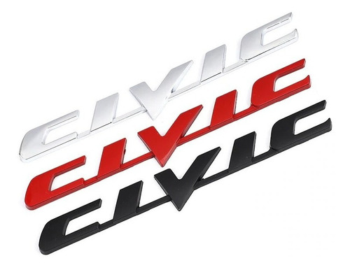 Emblema Letras Civic Honda 17 Cm / 1.8 Cm Foto 2