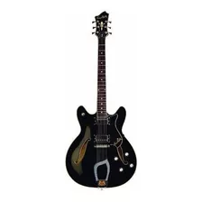 Hagstrom Viking Semihollow Guitarra Electrica Color Negro B