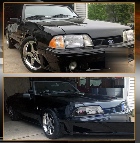 Ford Mustang 1987 - 1993 Juego De Faros De Fondo Negro Foto 2