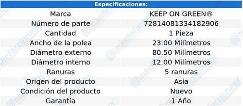 Polea Banda 80.50 Mm Nissan Pathfinder V6 3.3l 96-00 Kg Foto 3