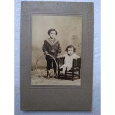Antigua Fotografía Retrato De Niños C.1910