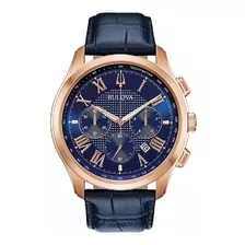 Relógio Bulova Masculino Classic 97b170 Azul Bronze Rose