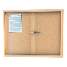 Quadro Vitrine Vidro 90x60cm - Cortiça P/ Avisos - Com Chave Cor Cor