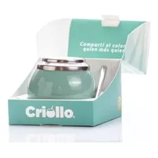 Mate Ceramica Criollo Verde Bombilla Acero Regalo Packaging