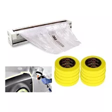 Kit Isolamento Pintura Automotiva 4m X 80m + 10 Fitas Crepe