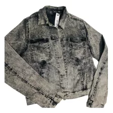 Campera De Jean Elastizada Gris