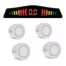 Sensor Estacionamento Ré 4 Pontos Universal Display Cor Branco