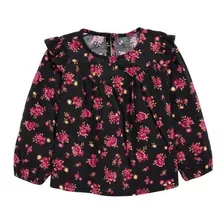 Top Bebé Old Navy Con Estampado Floral Negro