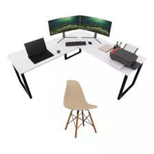 Escrivaninha Estudo Home Office P/ Escritório +cadeira Eames