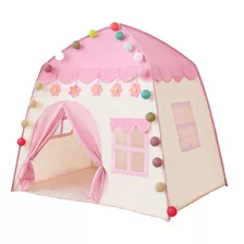 Barraca Infantil Tf Flower Tent Cor Rosaem Forma De Casa