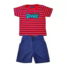 Conjunto Roupa Infantil Camiseta Short Masculino Verão