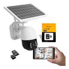 Câmera Seg Bateria Solar, Wifi Ip66, Full Hd + Cartão 64gb