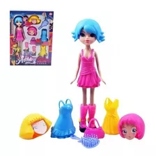 Boneca Girl Troca Cabelo Roupa Sapato Brinquedo Infantil 