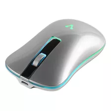 Mouse Vorago Slim Led Rgb Inalámbrico Recargable Plata