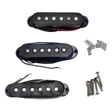 Captador Guitarra Strato Cerâmico Preto Kit 3 Hook