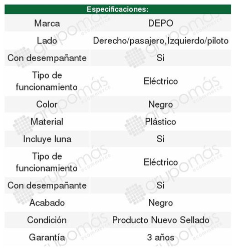 Par De Espejos Depo Elctrico Venture 1997 1998 1999 2000 Foto 2