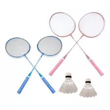 Kit Raquetas Badminton X2 Und + 2 Gallitos Pelotas + Estuche