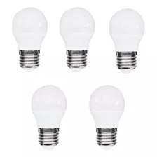 Kit 5 Lâmpadas Led Bolinha 3w 3000k (branco Quente)