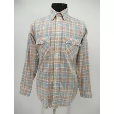 Camisa Levis Cuadros Vintage Made In Usa Epoca 1970 Tala M