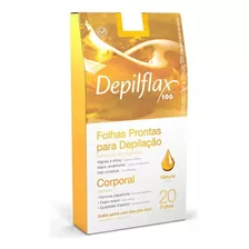 20 Folhas Pronta Cera Depilatória Corporal Natural Depilflax