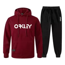 Conjunto Kit Moletom + Calça De Frio Casaco Oakley Promoção 