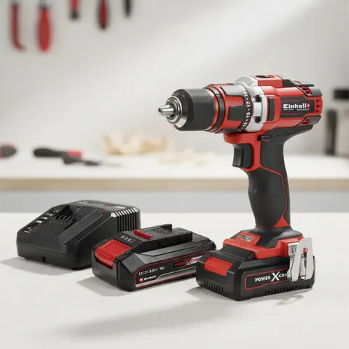 Kit Einhell: Taladro Atornillador Inalámbrico 18/40 Li Rojo 50hz + Cargador Y Batería 18v 2.5ah Litio