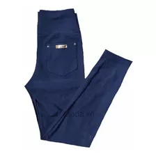 Calça Legging Cotom Jeans Com 2 Bolso Atras P M G Gg