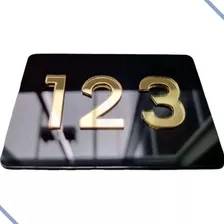 Placas Com 3 Números Em Acrílico Para Porta De Apartamento