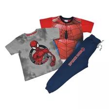 Conjunto Casual Jogger Set 3 Piezas Spiderman Marvel Niños