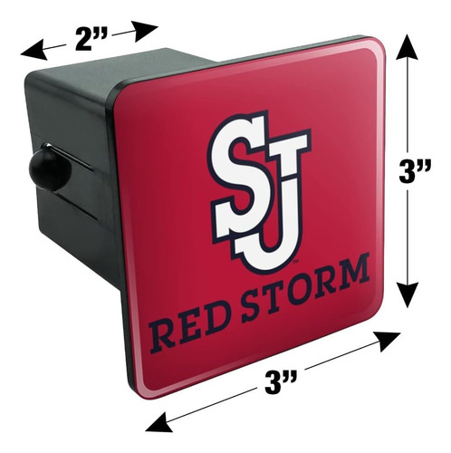 St. John's University Red Storm Logo Tow Trailer Hitch Cover Foto 5