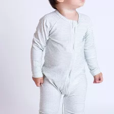 Osito Pijama Con Cierre Vraptor Rayado Gris