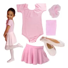 Conjunto Roupa De Ballet Infantil , Balé Clássico Rosa 